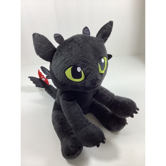 How To Train Dragon Toothless Plush Stuffed Animal Dreamworks Build Bear 18” BAB - Picture 1 of 11